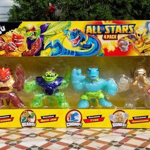 Goo Jit Zu Heroes of All Stars Action Figure Set 4 Pieces Brand New Kid Toy Gift